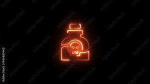 Bottle of poison icon. Elements of Crime Investigation in neon style icons.