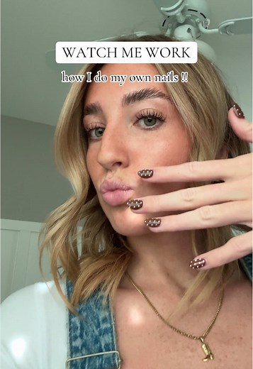 Brown Polka Dot Fall Nails Tutorial