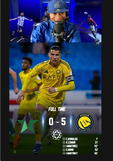 Al Najma 0-5 Al Nassr ⚽️Ronaldo (7' PEN) ⚽️Coman (31) ⚽️I. Martinez (42') ⚽️Mane (52') ⚽️ I. Martinez (80') A goal and assist from the captain help the team to return to the top of the table with 2 points above Al Ahli , Ronaldo selflessness help Sadio Mane get a goal before he was substituted by 57th minutes #footballtiktok #huncho_baby #fyp #ronaldo #messi