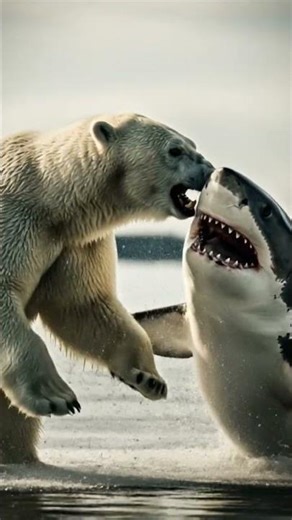 #hiphop fight between polar bear and shark 💪😈💯 🦈 vs 🐻‍❄️