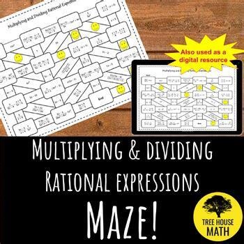 Multiply & Divide Rational Expressions Maze | Algebra Activity + Key