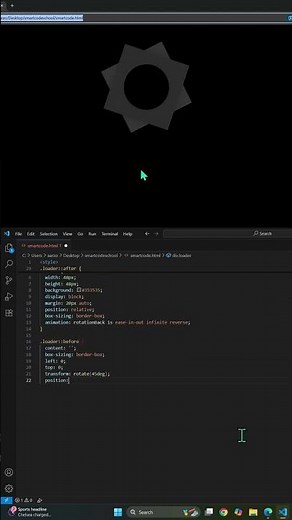 Gear Loader Animation Using HTML & CSS | CSS Preloader Tutorial #coding #html