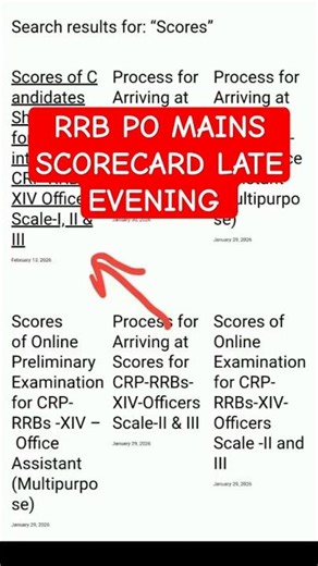 RRB PO MAINS SCORECARD| RRB PO FINAL RESULT| SBI CLERK MAINS RESULT| #banking