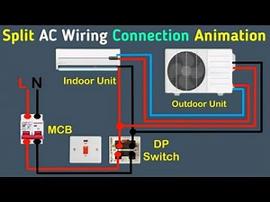 Single phase split ac wiring diagram indoor outdoor unit connection || split ac working animation
