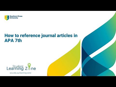 Referencing a journal article in APA 7th