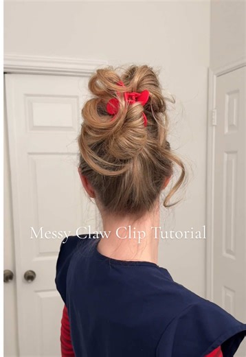 Replying to @Kaitlyn • RN • Mom of 3 Slowed down Tutorial of this Messy Claw Clip Hairstyle! Here for my girls!!! Save & Follow for more hair ideas 💫 #hair #clawclip #clawcliptutorial #clawcliphairstyles #hairtutorial