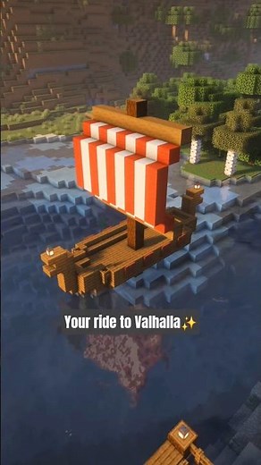 A Viking Longship to accompany your journey in Minecraft #minecraft #shorts