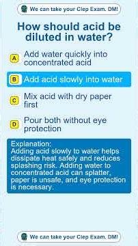 CLEP Chemistry Laboratory Safety