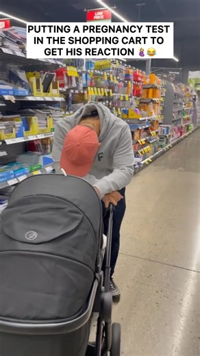 Putting a pregnancy test in the shopping cart to get his reaction 🤰🏼😂 #reelsviralシ #couples #foryou #pregnancy #funny #prank #funnyreels #viralchallenge | Let's Get Entertained