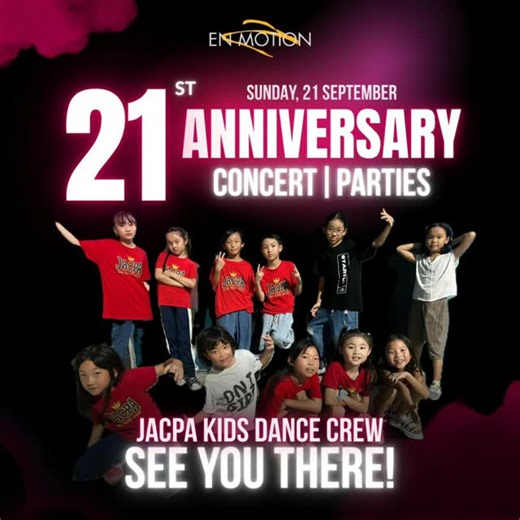 🎉 Jacpa Kids Dance Crew is bringing the energy to the stage too! Catch them LIVE at our big concert! 👏✨ 🔥 PLUS — don’t miss your chance to watch & dance with WORLD CHAMPIONS ANTONIO & SHEIDA 🇮🇹 📅 21 Sep (Sun) 💃 Recital Dance Party 📍 Book now: 👉 Flavor: http://scholar.flavorcrm.com/ 👉 Online: https://dance-en-motion.com/berardiacademy-2/ | En Motion Dance School