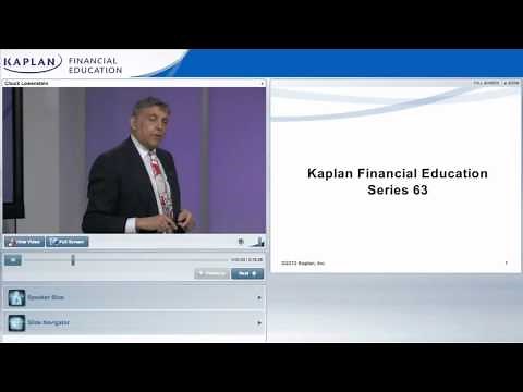 Series 63 Online Class Preview from Kaplan