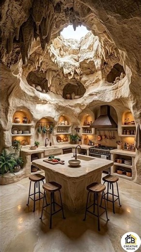 Hidden Cave Kitchen Built Inside the Rock