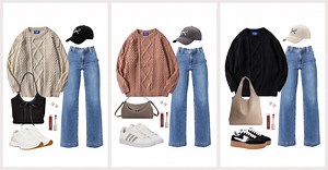 Basic Laid Back Looks with Chunky Knit Sweaters for Cooler Days
