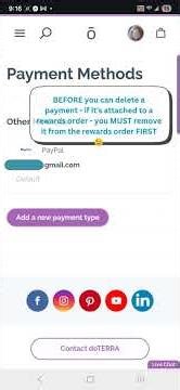 How to change or delete your payment method on your doTERRA account.