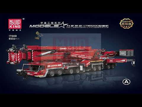 Mould King 17073 Red Liebherr LTM 11200 RC Crane Build & Instructions – Motorized LEGO Technic