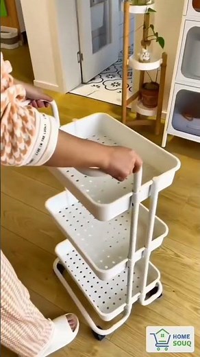 3 - Tier Metal Frame Anti Rust Trolley Cart with Wheels