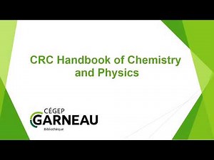 CRC Handbook of Chemistry and Physics - Tutoriel