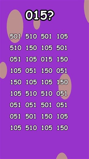 "Can You Solve This Number Puzzle? Find 015 Among These Numbers!"