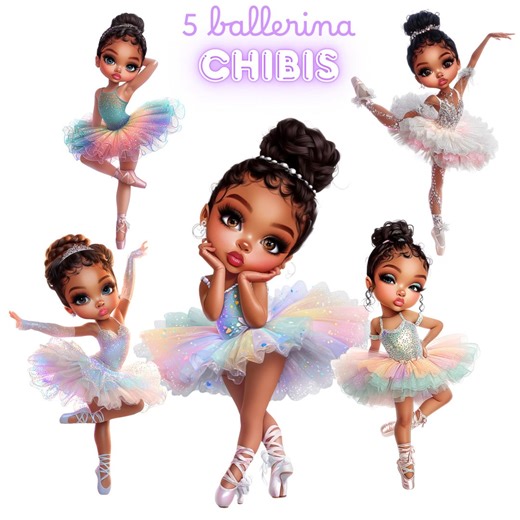 Ballerina Chibi Clipart – Kawaii Ballet Dancer Pngs (digital Download) - Etsy Canada