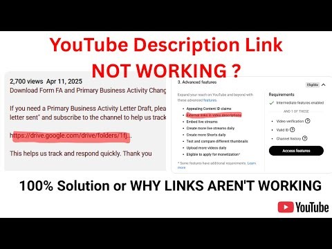 How to Enable YouTube Description Box Links? | Description Links Not Working Fix | 100% Solution