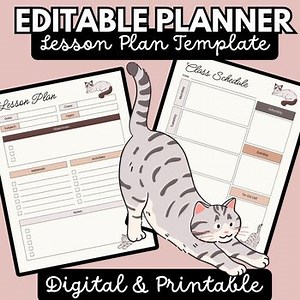 Lesson Plan Template Editable Preschool | Weekly & Monthly Digital   Printable