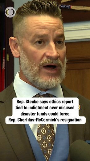 Rep. Greg Steube (R-FL) says he's holding off on a House vote to censure Rep. Sheila Cherfilus-McCormick (D-FL) , giving lawmakers time to review the upcoming Ethics Committee report stemming from the federal indictment accusing the Florida Democrat of using millions in disaster funds for her 2021 campaign. Steube tells CBS News' Nikole Killion the report could make it “very hard for her to stay in office,” adding that a resignation "would certainly make the process easier for her than getting e