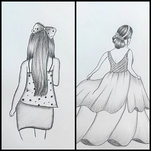 444K views · 4.4K reactions | Two beautiful girl's drawing in easy steps | Artistic Komal | Facebook