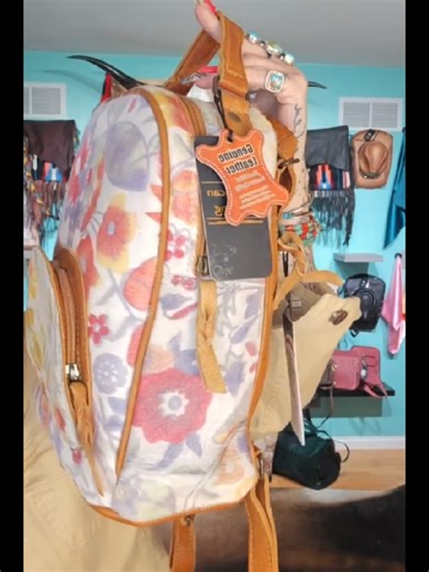 Spring is about to be sprung😆 #Backpack #Spring #Floral #Cowhide #WildandFree