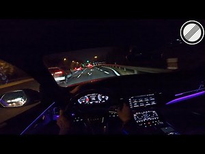 2021 Audi Q8 50 TDI S-Line Night Drive on Autobahn and City