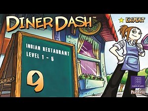 Diner Dash (PC) - 1080p60 HD Walkthrough Part 9 - Indian Restaurant, Level 1 to 5