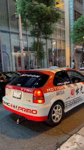大阪の夜に現れた激レアJDM 🇯🇵🔥 | Honda Civic EK9 Spoon Style #shorts #jdm