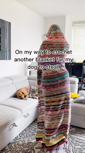 Natalie aka Knitty Natty | It was just a matter of time 😆 ✨BLANKET DETAILS✨ 1) Scrappy Granny STRIPE Blanket - the one I’m wearing. 2) Scrappy Granny SQUARE Blanket... | Instagram