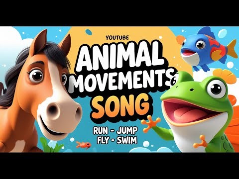 Animal Movements Song 🐾 | Run Jump Fly Swim | Kids Songs