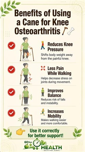 Benefits of Using a Cane for Knee Osteoarthritis | 60Sec Health