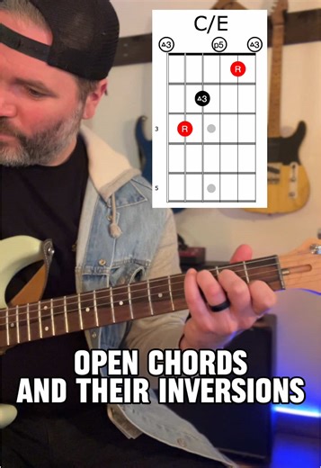 5 open chords on guitar and their inversions 🎸 #guitar #lesson #guitarlesson #music