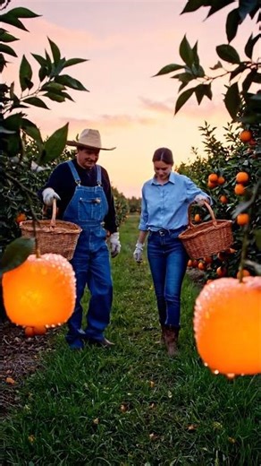Cube Shaped Oranges – Geometric Orchard at Dawn