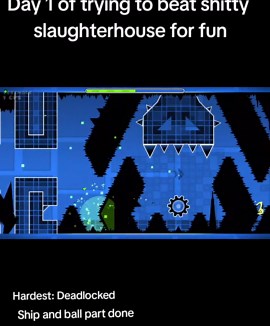 Challenging Slaughterhouse in Geometry Dash Gameplay