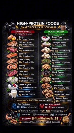 High Protein Foods.