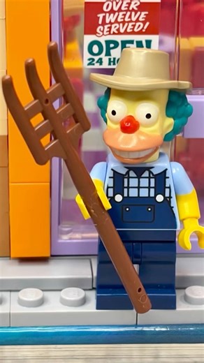 Krusty, Introducing The Mother Nature Burger!!!￼ #stopmotion #simpsons #lego #burger #cheeseburger