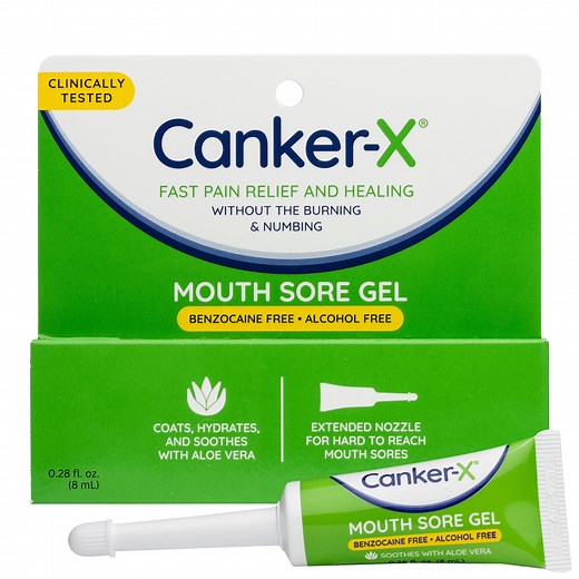 Canker-X Mouth Sore Gel, Fast Pain Relief & Healing for Canker Sores, 0.28 fl oz