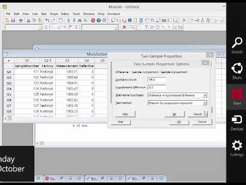 Minitab - Video 13 - Two Sample Proportions test