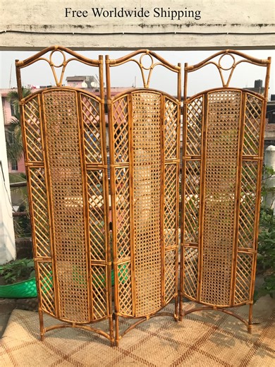Rattan Room Divider | Handcrafted Room Partition Privacy Screen Headboard - Etsy Australia