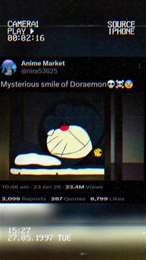 mysterious smile of Doraemon💀☠️😨#anime#doremon#scary