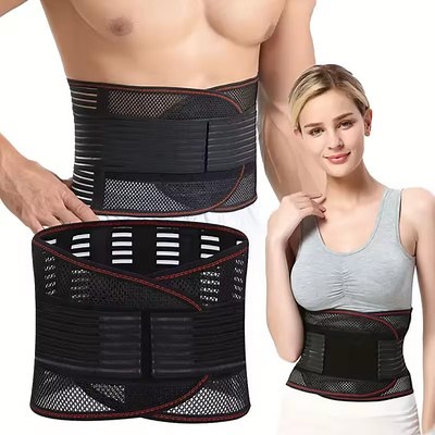 Lower Back Brace Support Belt Lumbar Pain Relief Adjustable for Men Women Black | eBay