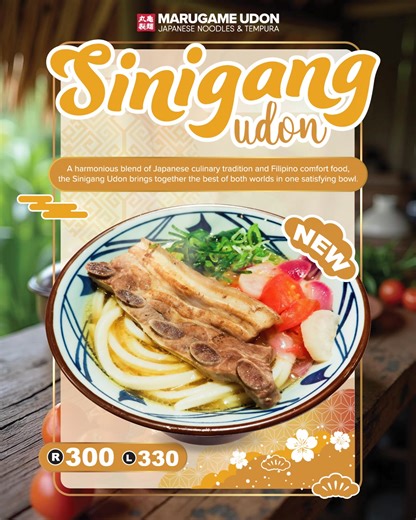 We're serving up your favorite comforting dish—with a twist! 😍 Sinigang Udon is here, blending bold Filipino flavors with authentic Japanese udon! 😋 Savor this delicious fusion, exclusively at Marugame Udon, Glorietta 4. 🍜 | Marugame Philippines