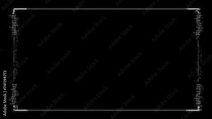 Futuristic glitchy HUD aim. Cyberpunk style distorted HUD screen. Tech user interface hologram screen for game, movie, sci-fi, drone footage, VR etc. Video overlay template. Cyber, tech concept.