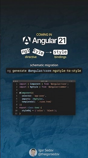 New in Angular 21: ngStyle Migration to Style Bindings #angular #angular21