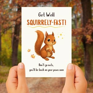 Funny Squirrel Get Well Card – Printable Recovery Card (PDF & PNG) - Etsy
