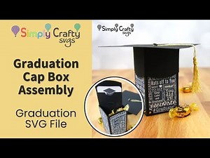 Graduation Cap Box Assembly - SVG File - Graduation Gift Box SVG Template