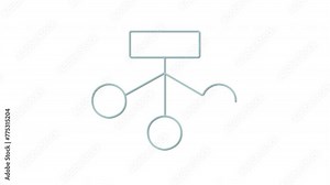 Block diagram, analysis scheme, flow chart self drawing animation. Animated infographics